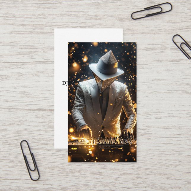 Carte de visite électronique DJ Disk Jockey (Devant/Arrière en situation)