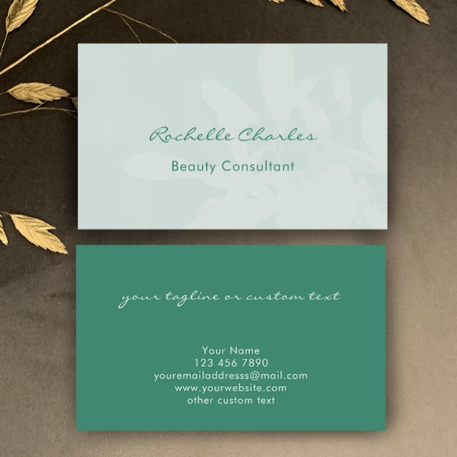 Carte De Visite Élégance botanique verte moderne et professionnell (Personalize this beautiful green business card template. Elegant eucalyptus botanical unique design.)