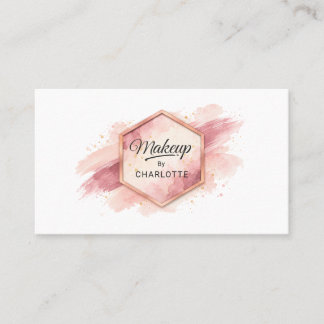 Carte De Visite Élégance Hexagonale Aquarelle Rose Pâle