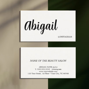 Carte De Visite Élégance minimaliste blanc chaud noir Beauté audac