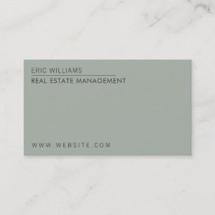 Carte De Visite Élégance minimaliste grise olive