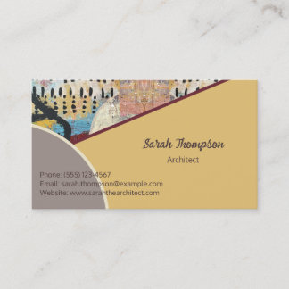 Carte De Visite Élégance neutre avec accents Abstraits Code QR