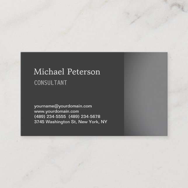 Carte de visite élégant à la mode Grey (Devant)