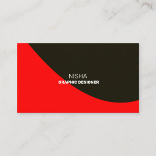 Carte De Visite Élégant Abstrait Moderne Rouge et Noir