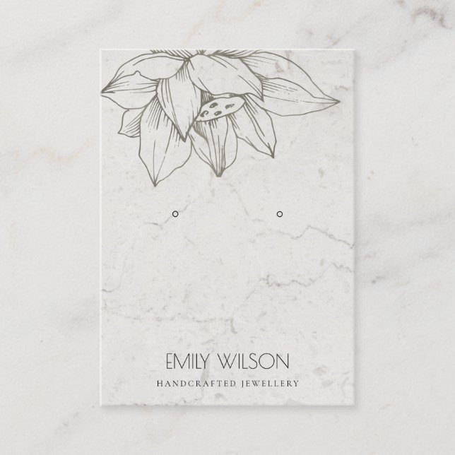CARTE DE VISITE ÉLÉGANT AFFICHAGE SIMPLE D'OREILLE EN MARBRE (Devant)