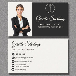 Carte De Visite Élégant agent immobilier photo neutre