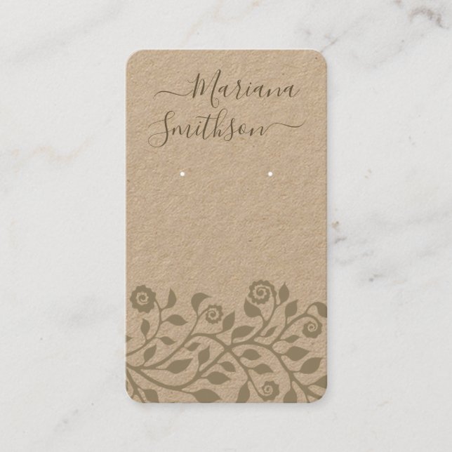 Carte De Visite Élégant Ajouter votre QR Code Boucles d'oreilles C (Devant)