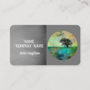Carte De Visite élégant arbre d'art nature personnalisé gris
