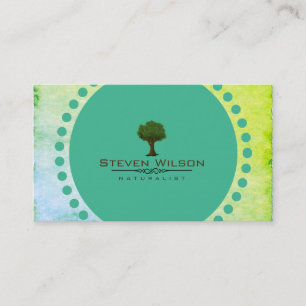 Carte De Visite Elégant Arbre Vert Nature Sable Jardin Paysage