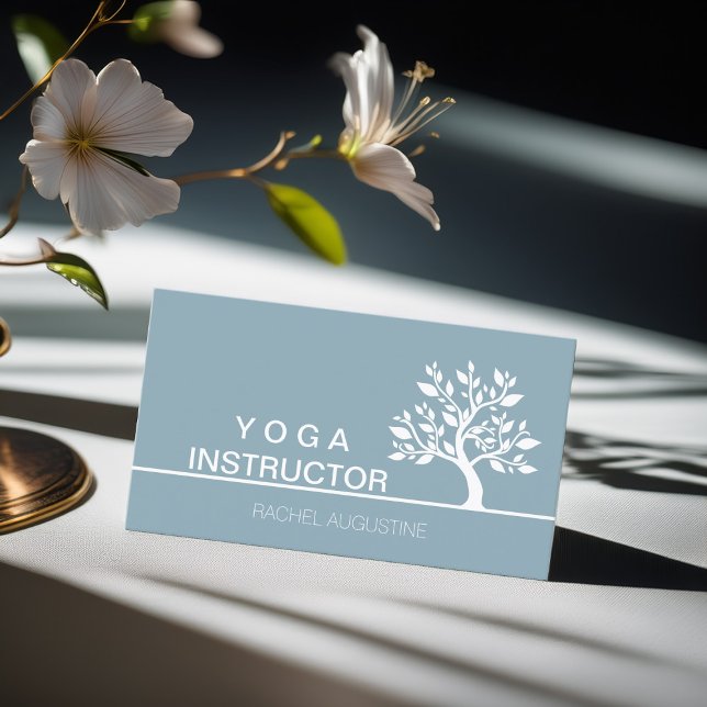 Carte De Visite Elégant arbre Yoga Instructeur Wellness Life Coach (Créateur téléchargé)