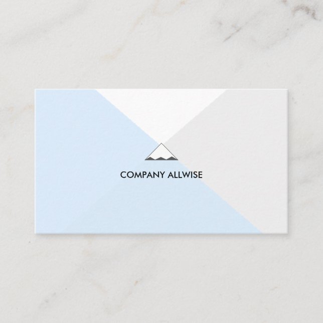 Carte De Visite Élégant Argent, Bleu Clair & Blanc (Devant)