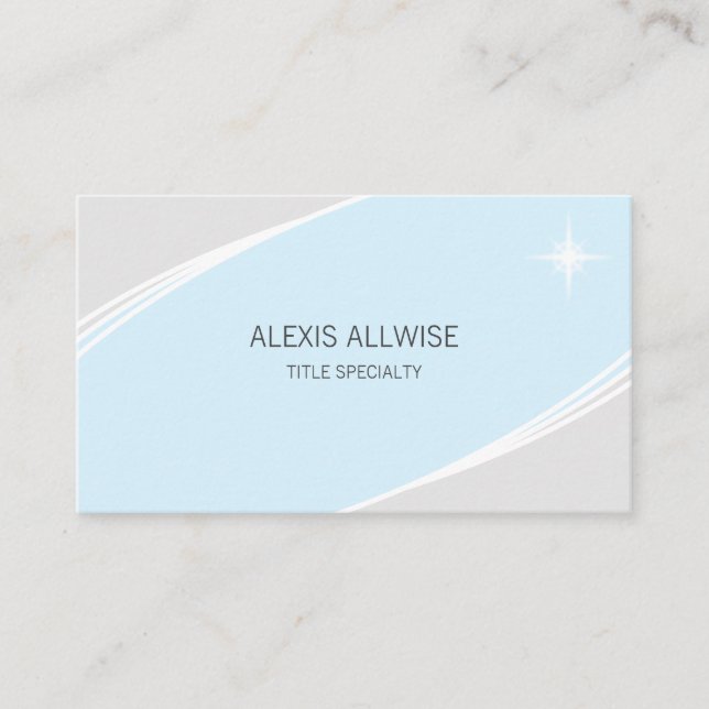 Carte De Visite Élégant argent, bleu turquoise clair et blanc (Devant)