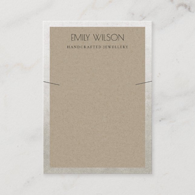 CARTE DE VISITE ÉLÉGANT ARGENT FRONTIÈRE POUCE KRAFT ÉCRAN DE LACE (Devant)