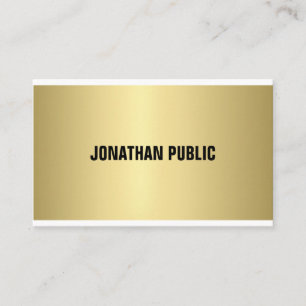 Carte De Visite Élégant Aspect Doré Professionnel Moderne Simple U