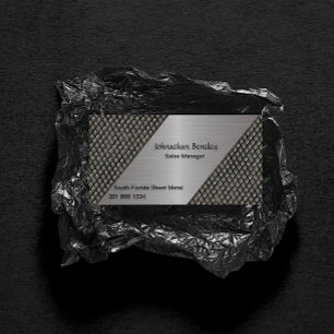 Carte De Visite Élégant aspect métallique en aluminium brossé
