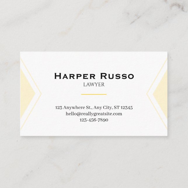 Carte De Visite Elegant Attorney Business Card | Lawyer & Legal (Dos)