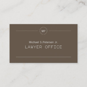 Carte De Visite Élégant avocat avocat en droit monogrammé