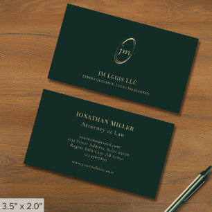 Carte De Visite Elégant avocat professionnel Green Gold