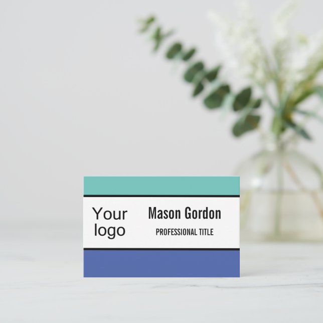 Carte De Visite Élégant badge minimaliste (Debout devant)