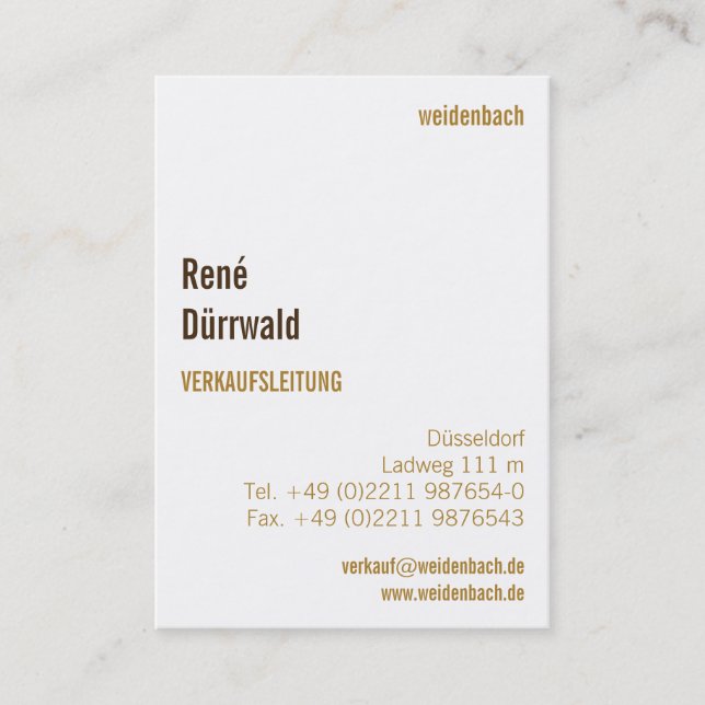 Carte De Visite Élégant beige (Devant)