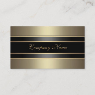 Carte De Visite Élégant Beige Métal Aspect Bronze Noir