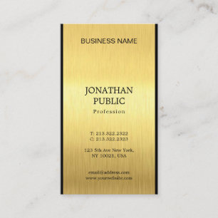 Carte De Visite Elégant Black Gold Plain Professional Chic Luxe