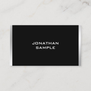 Carte De Visite Élégant Black Silver Professionnel moderne et te