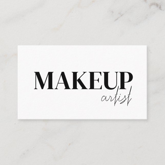 Carte De Visite Elegant black &white QR Code makeup artist  (Devant)