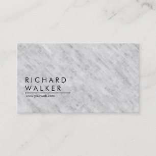 Carte De Visite Élégant blanc minimal en pierre gris professionn