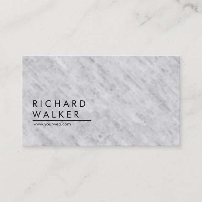 Carte De Visite Élégant blanc minimal en pierre gris professionnel (Devant)