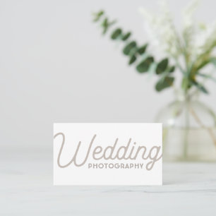 Carte De Visite Élégant blanc minimal moderne photographe Mariage
