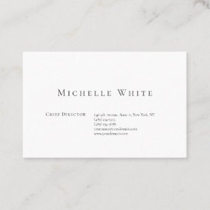 Carte De Visite  Élégant Blanc Moderne Professionnel Simple