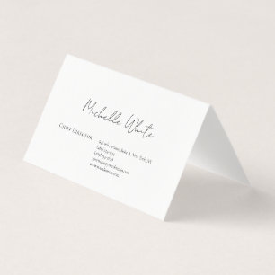 Carte De Visite Élégant Blanc Moderne Professionnel Simple