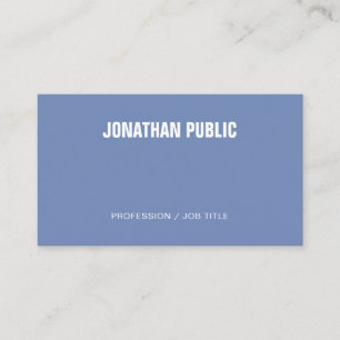 Carte De Visite Élégant bleu blanc minimaliste Plain Professional