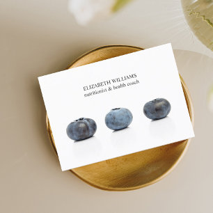 Carte De Visite Élégant Bleu Bleu nutritionniste Entraîneur de san