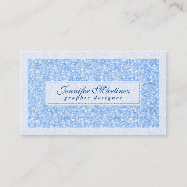 Carte De Visite Elégant bleu clair Parties scintillant & étincelle (Devant)