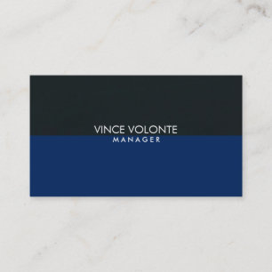 Carte De Visite Élégant bleu gris noir professionnel élégant