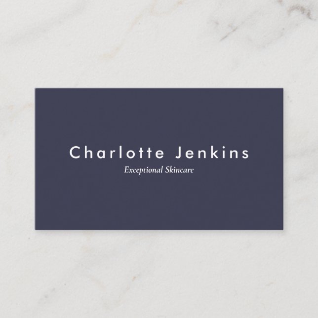 Carte De Visite Élégant Bleu Marine Professionnel (Devant)