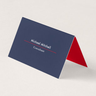 Carte De Visite Élégant bleu rouge minimaliste professionnel