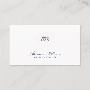 Carte De Visite Élégant Bleu Script Moderne Logo Professionnel