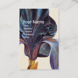 Carte De Visite ÉLÉGANT BLUE IRIS Monogramme