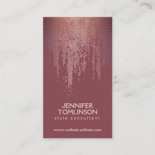 Carte De Visite Elégant Blush Confetti Pluie Motif Bourgogne