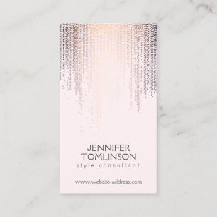 Carte De Visite Élégant Blush Confetti Pluie Motif rose