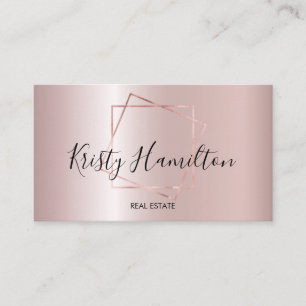 Carte De Visite Elegant Blush & Navy Professional Immobilier