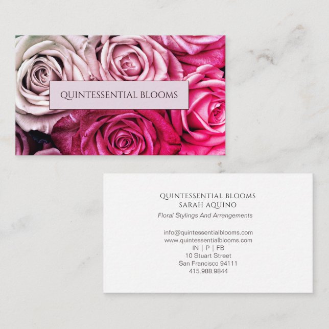 Carte De Visite Elegant Blush Pink Business Card (Devant / Derrière)