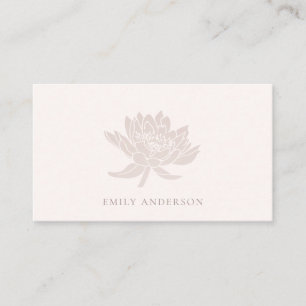 CARTE DE VISITE ÉLÉGANT BLUSH ROSE FAUX ROSE OR LOTUS FLORAL