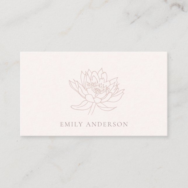 CARTE DE VISITE ÉLÉGANT BLUSH ROSE FAUX ROSE OR LOTUS FLORAL (Devant)
