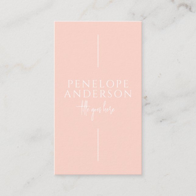 Carte De Visite Élégant Blush rose Neutre QR Code Boho Moderne (Devant)