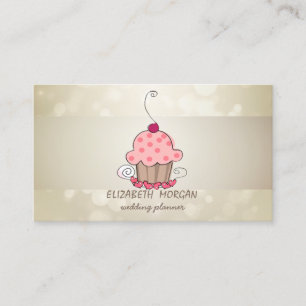 Carte De Visite Elégant Bokeh, Bande, Cupcake