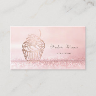 Carte De Visite Élégant Bokeh Gâteaux, Cupcake